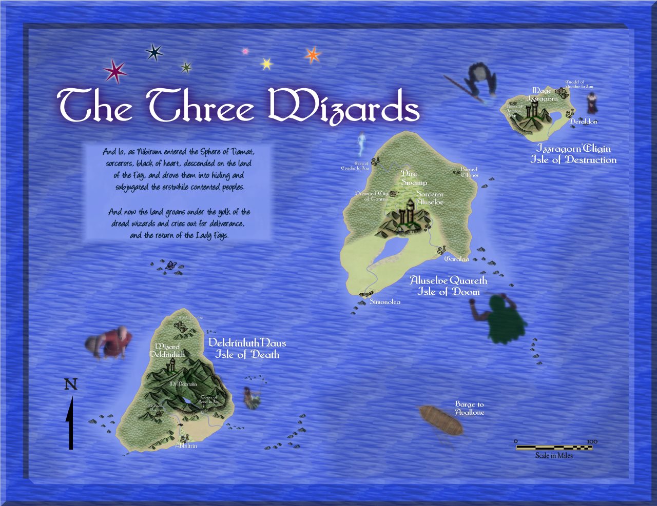Nibirum Map: three wizards isles by Quenten Walker